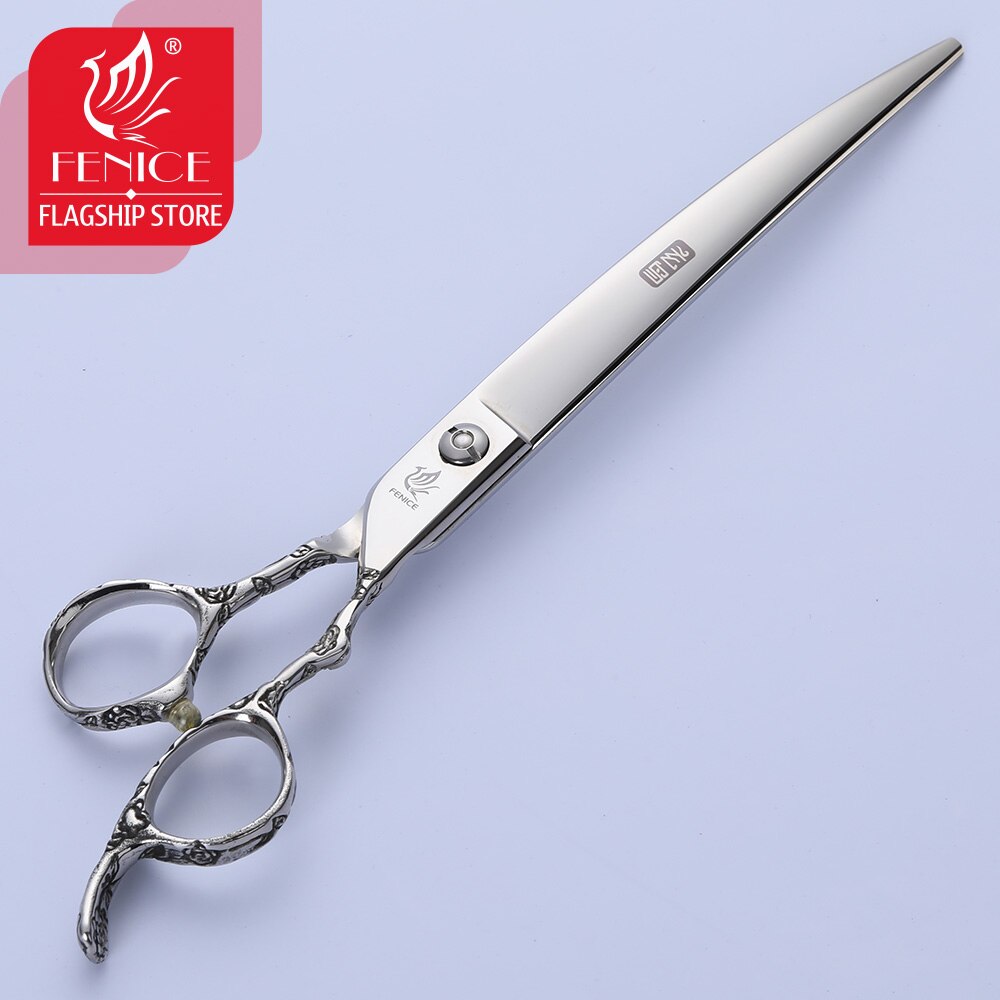 Fenice 8.0 inch Pet Grooming Scissors Rose Pattern Curved Dog Shear JP440C