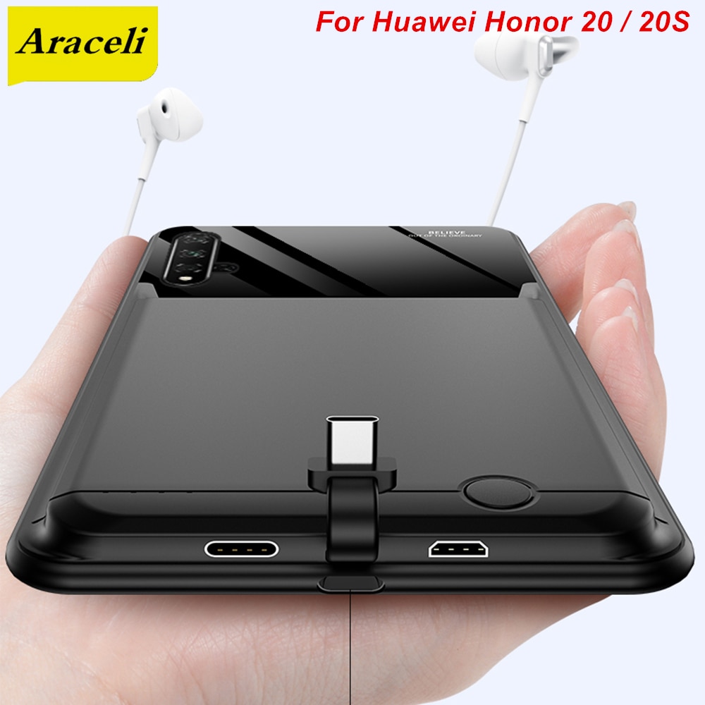 Araceli 10000 Mah Voor Huawei Honor 20 20S Batterij Case Smart Phone Stand Cover Power Bank Voor Huawei Honor 20 Charger Case