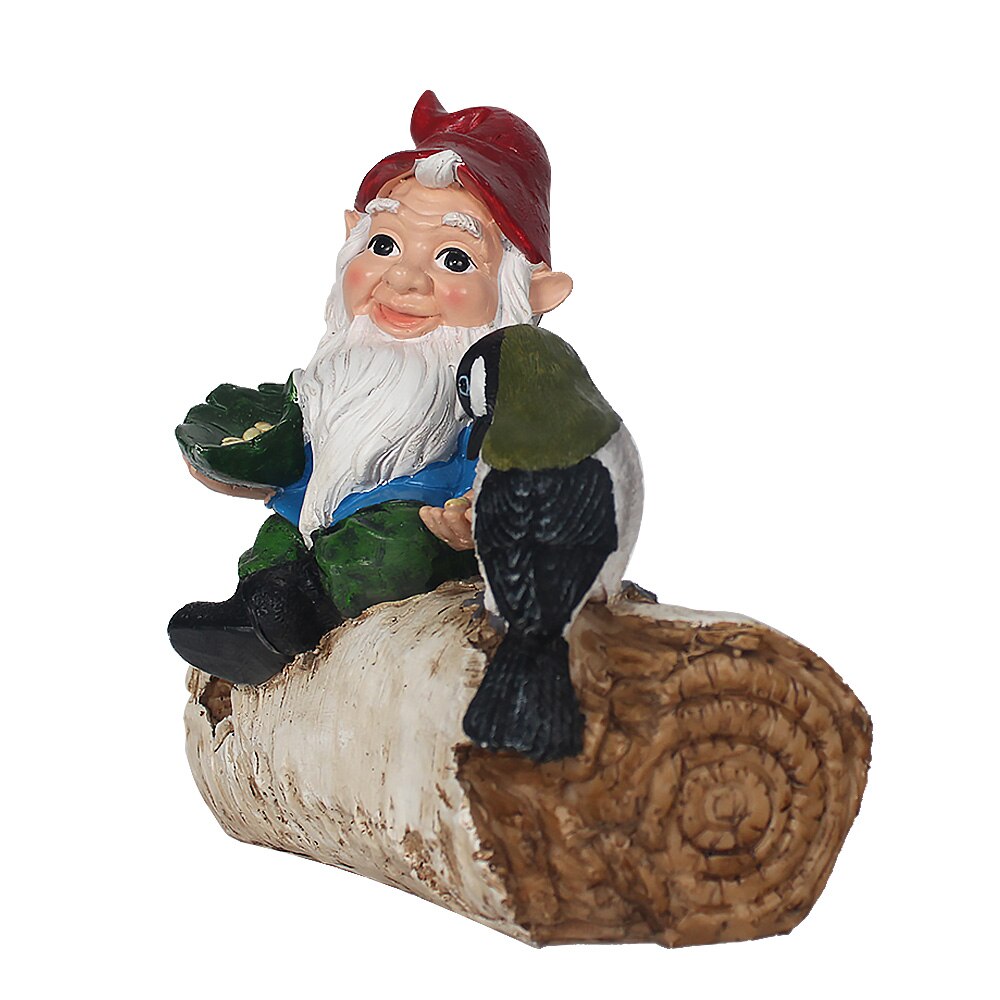 8 inches Tall Dwarf Feeding Dird Tree Hanging Decoration For Outdoor Garden Statue Sculpture Easy To Hang Jsys