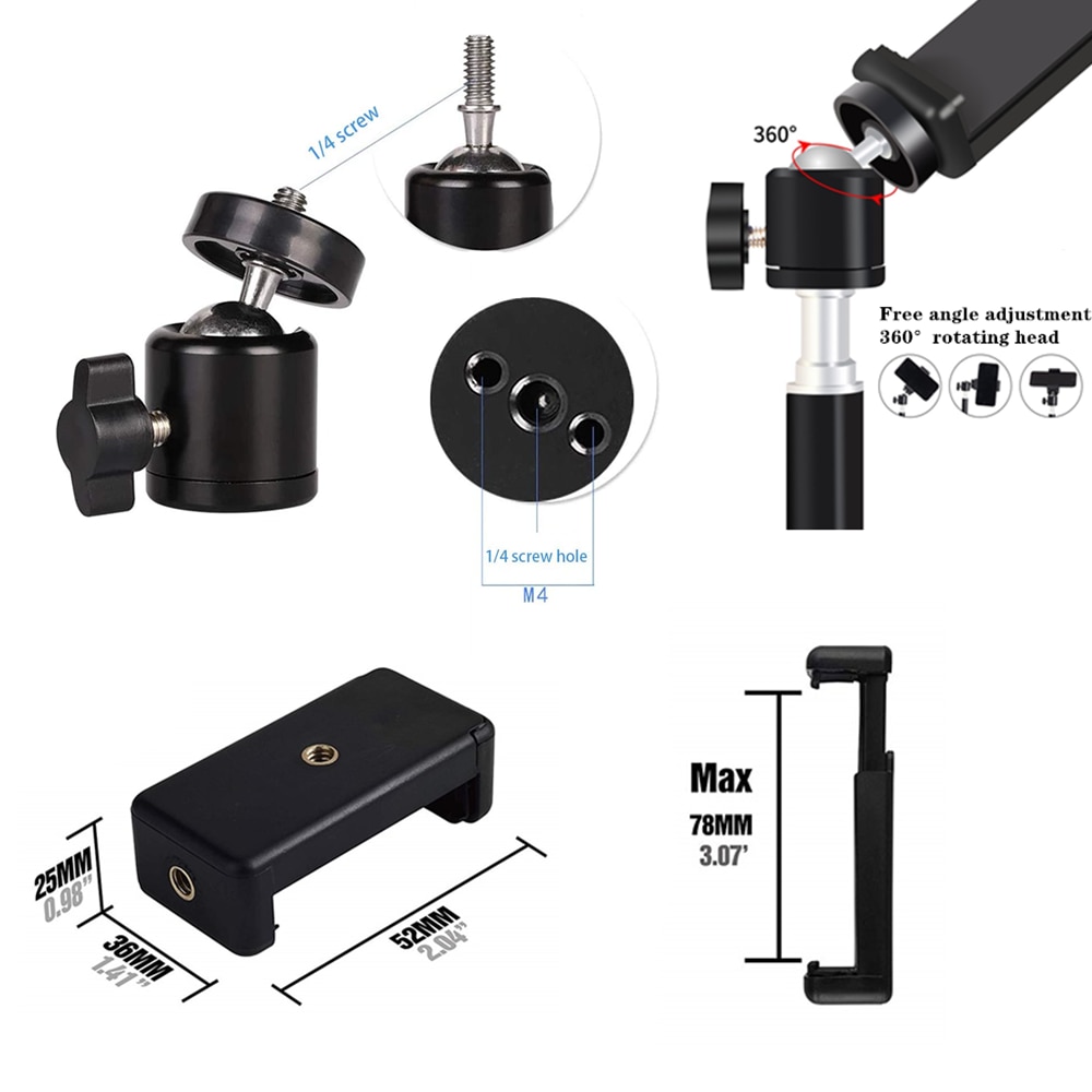 Trépied de support de téléphone portable, anneau de support pour téléphone portable, Kit de vlog Flexible, Selfie