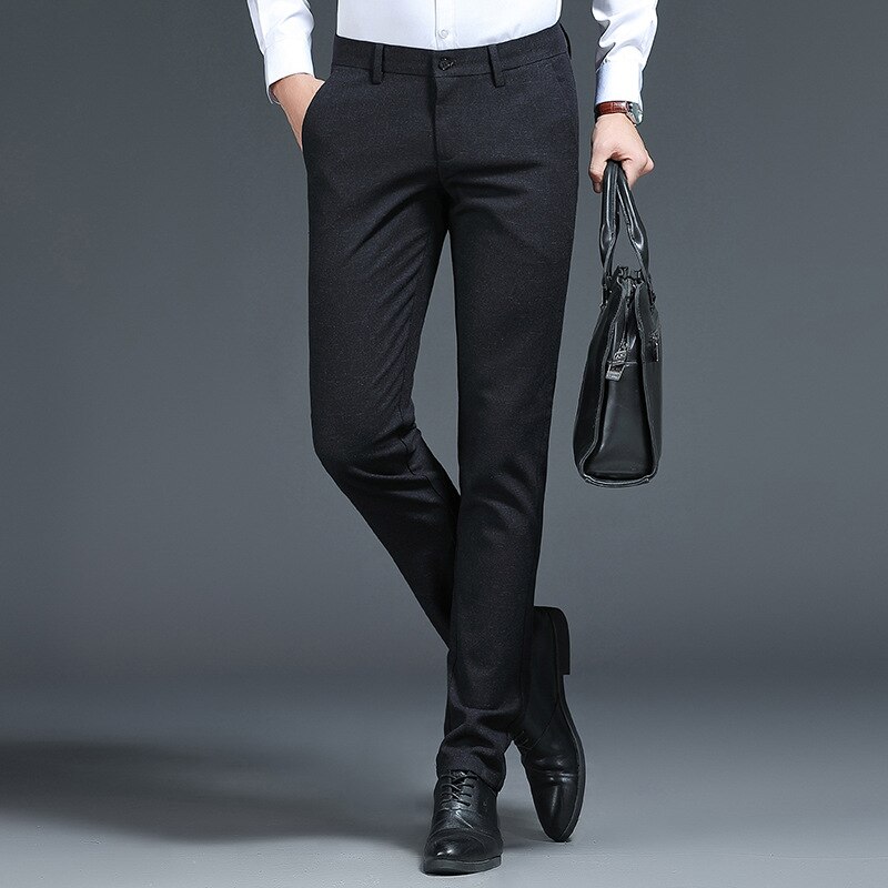 Mode Herfst En Winter Broek Mannen Business Leisure Suit Broek Stretch Slanke Rechte Professionele Formele Broek