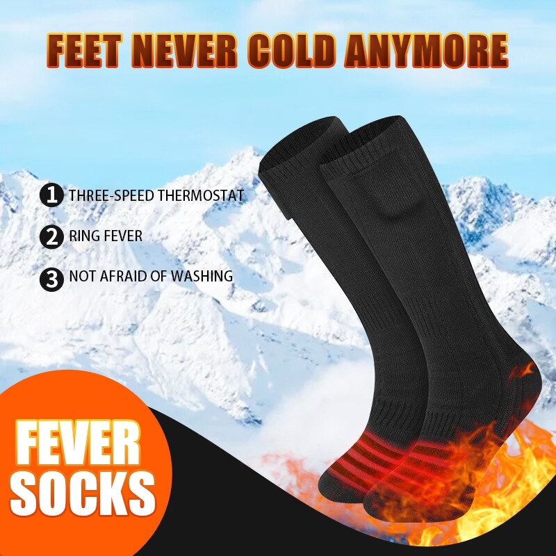 Men Women Winter Warm Electric Heating Socks DC Interface Rechargeable Outdoor Skiing Hiking Cycling Climbing Heating Socks