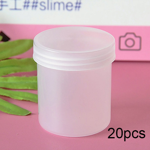 Boxi 150ml 20 st/lot slime box plast slime container burkar genomskinlig förvaringsbox för fluffigt molnklart slime: Transparent 20 st
