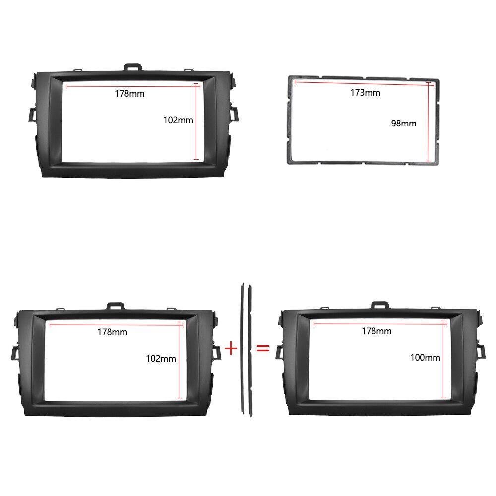 Double Din Radio Fascia for Toyota Corolla 2 Din GPS DVD Stereo CD Panel Dash Mount Installation Trim Kit Frame