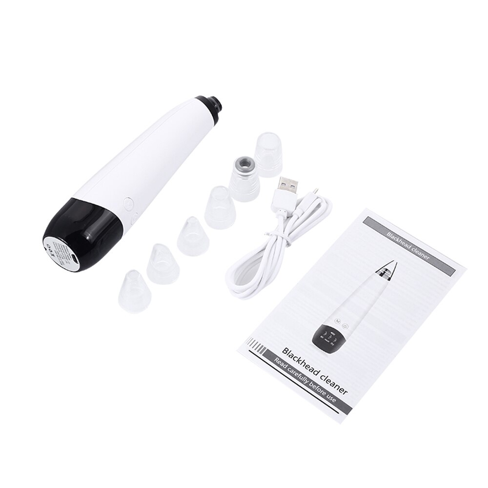 Electric Face Nose Vacuum Blackhead Pore Remover Suction Blackhead Pimple Acne Remover Cleaner with 6 Head Facial Skin Care Tool: Plug In Opp Bag
