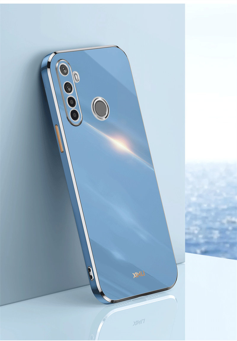 Realme 6i Realme6i RMX2040 Custodia Lucida Placcatura in silicone TPU Paraurti Antiurto Morbida coperchio Posteriore Cassa Del Telefono per Realme 6i Realme6i: Blu / Case & Strap