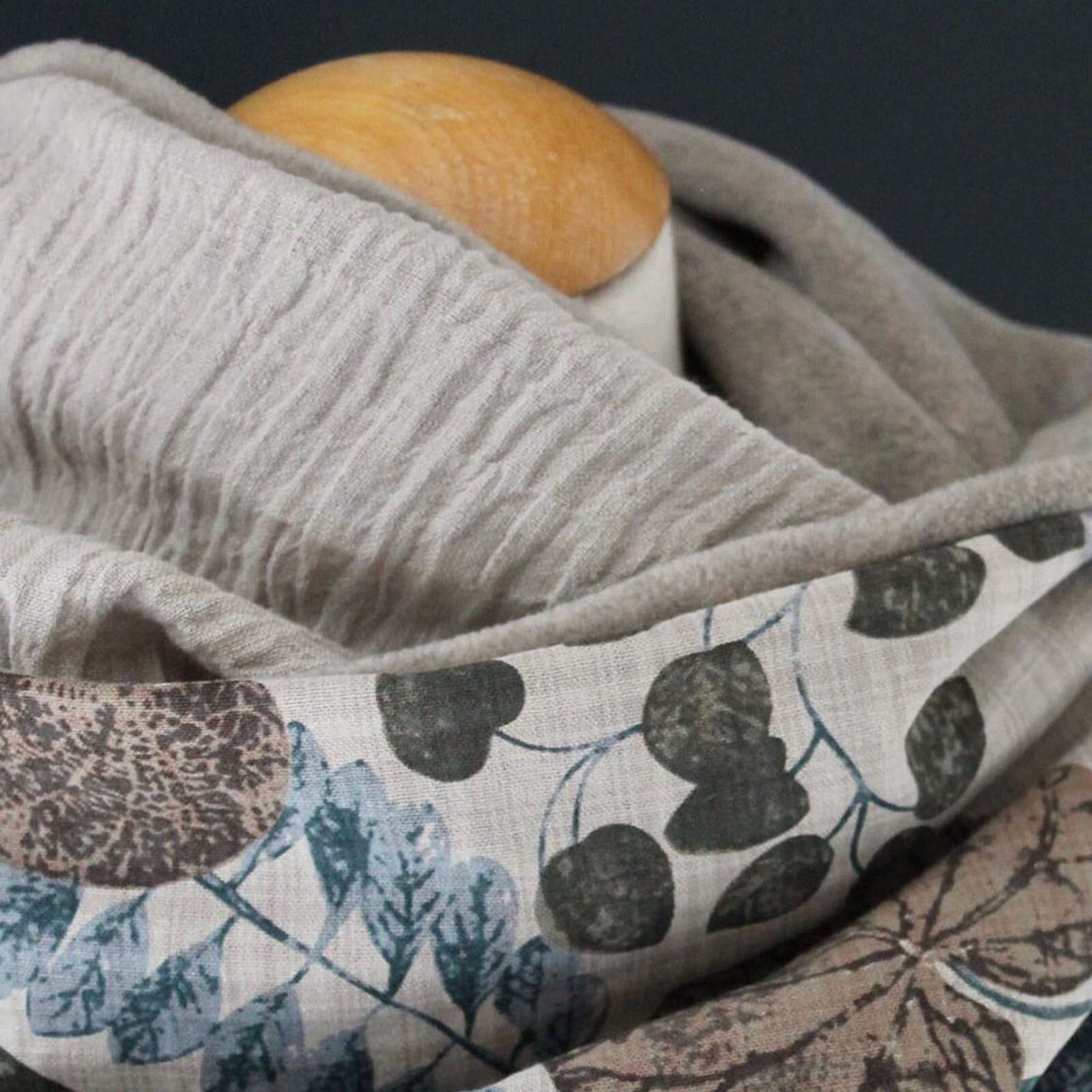 * Vrouwen Winter Warm Print Sjaals Vintage Afdrukken Bladeren Knop Wrap Casual Warme Sjaal Poncho Hoofd Warmer Mond Cover