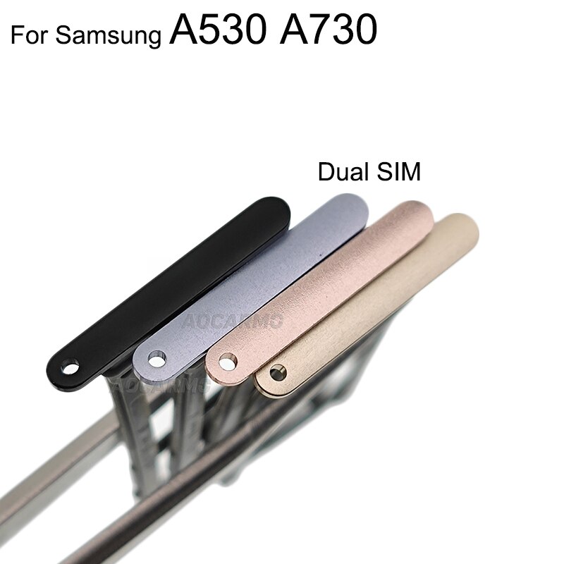 Aocarmo single &amp; dupla bandeja de cartão sim suporte microsd nano slot para samsung galaxy a8 plus 2018 a530 a730 a730f peça substituição