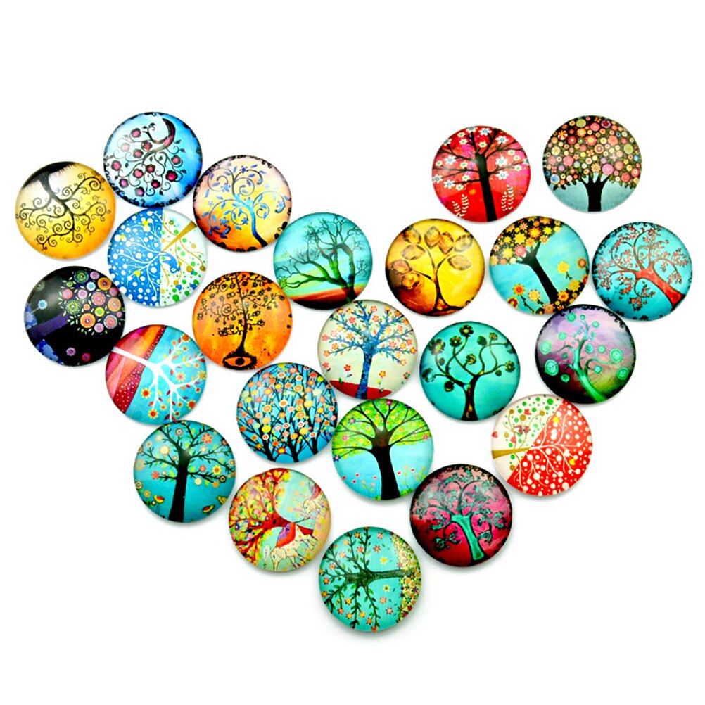 10pcs 12mm Mixed Round Mosaic Tiles for Crafts Glass Mosaic Supplies for Jewelry Making: Default Title
