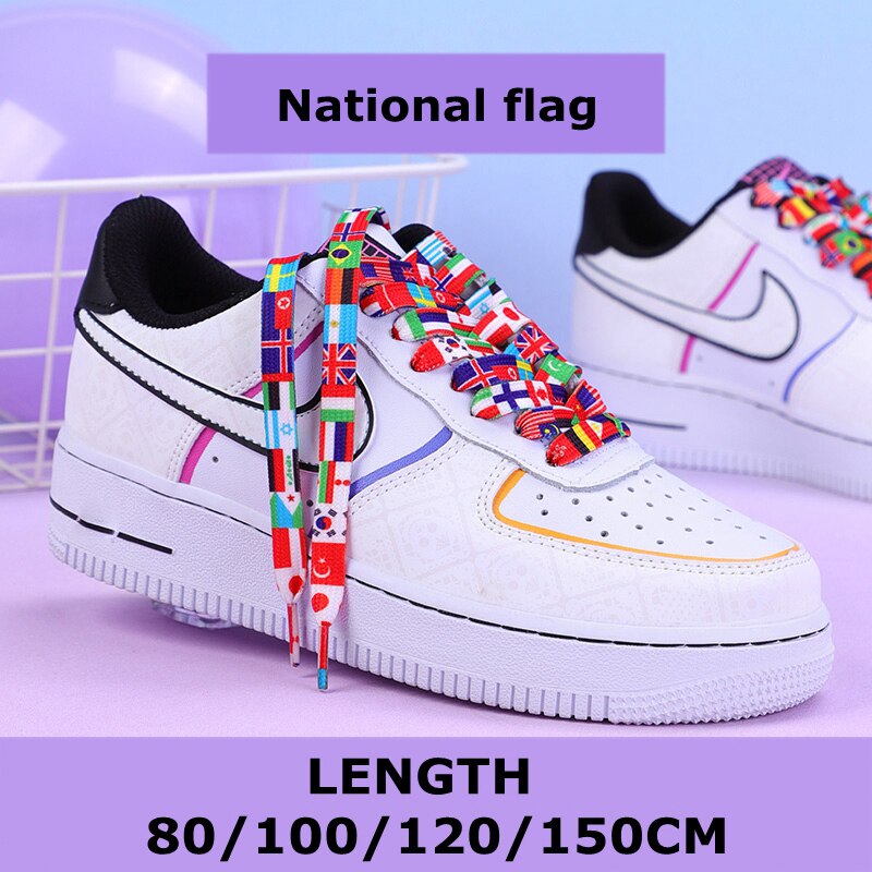 Modische flache Schnürsenkel, Regenbogen-Schnürsenkel für Sneaker, lässige Segeltuch-Schnürsenkel, Schuhzubehör, bunter Druck, Farbverlaufs-Schnürsenkel