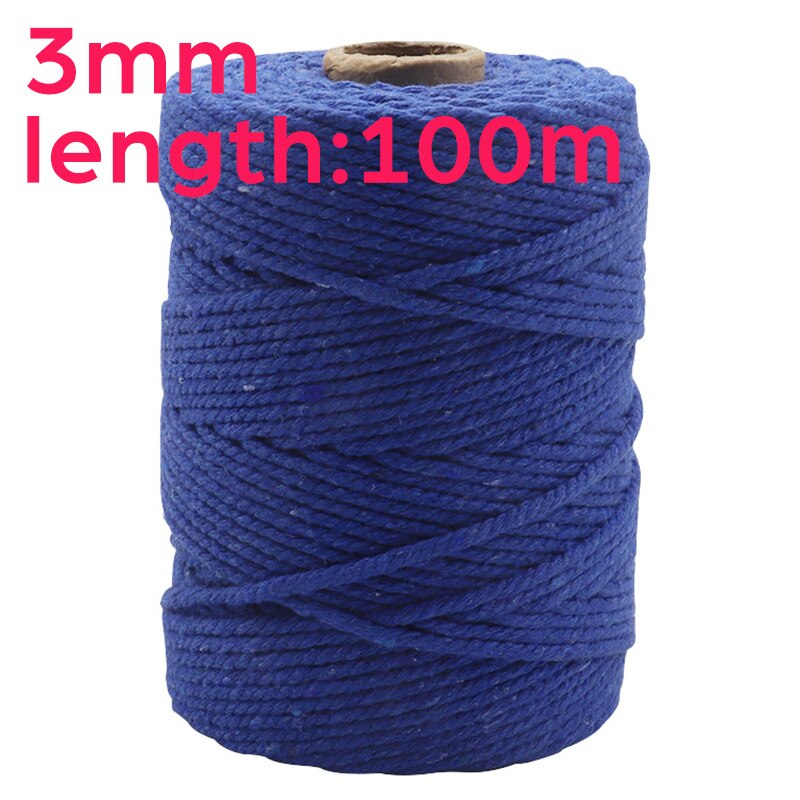 2mm/3mm Natural Handmade Cotton Cord Thread Macrame Crochet Rope DIY Hanging Tapestry Weaving Yarn Knitting Rope DIY Handmade