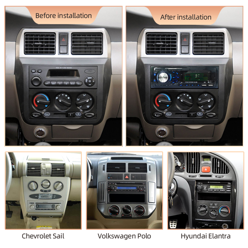 Bilradio 1 din stereospiller digital bluetooth bil  mp3 -spiller fm-radio stereo lyd musikk usb/sd med aux-inngang i dashbordet 3015