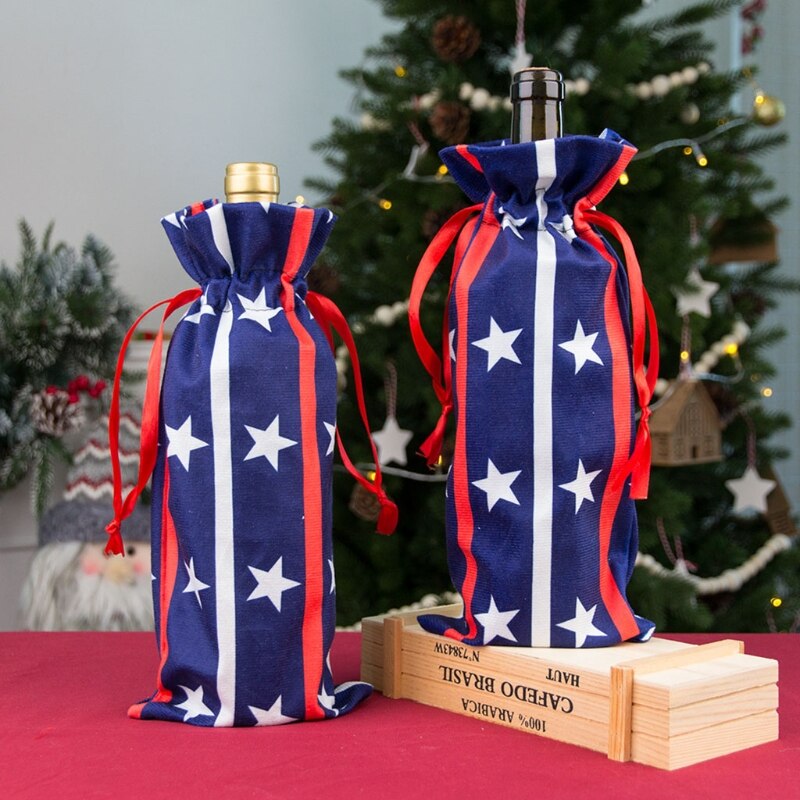 Unabhängigkeit Schild Wein Flasche Abdeckung Patriotischen 4th von Juli Denkmal Schild Dekor Wein