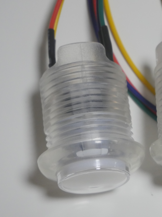 10 stücke Arkade-Spiel Goldleaf RGB beleuchtet 3,3 V Druckknopf 2,8mm für Mutter oder virtuelle Flipper pacled64 oder I-PAC io: MULTI