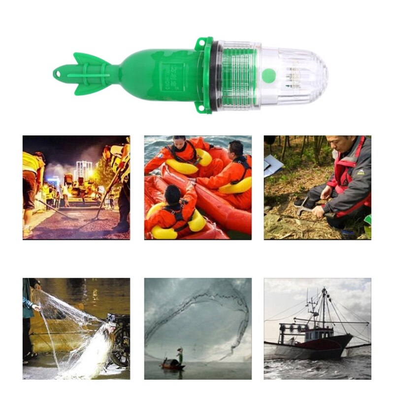 Luz LED de pesca subacuática, lámpara parpadeante monocromática impermeable, operada por luz automática portátil, señuelos de camarón y pescado