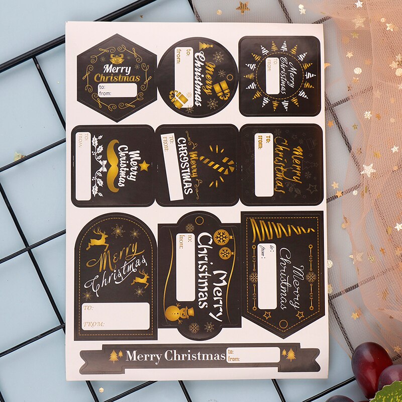 8 stuks papieren blanco sluitlabels etiketten kerstversiering thuis doe-het-zelf stickers