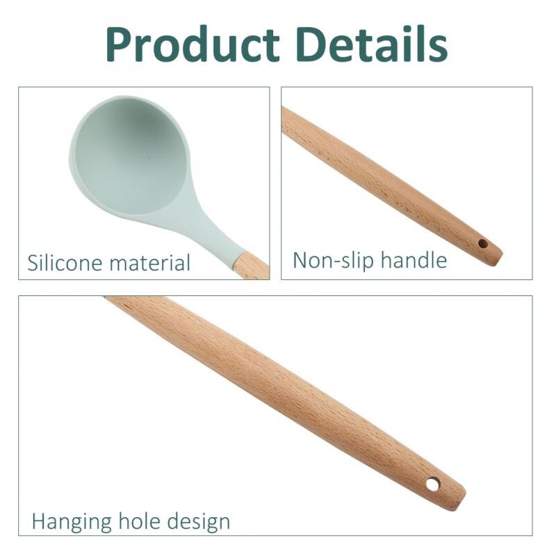 Ustensiles de cuisine en Silicone bleu | 9 pièces/ensemble ustensiles de cuisine, ustensiles de cuisine, ustensiles de cuisine, seau de rangement des outils de cuisine non inclus
