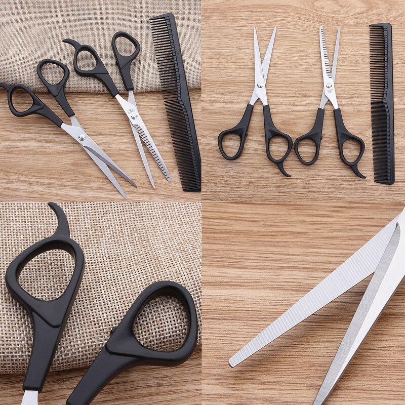 3Pcs Set Huishoudelijke Kappers Schaar Dunner Schaar Haar Knippen Kapper Schaar Platte Tand Schaar Kam Hair Styling Gereedschap