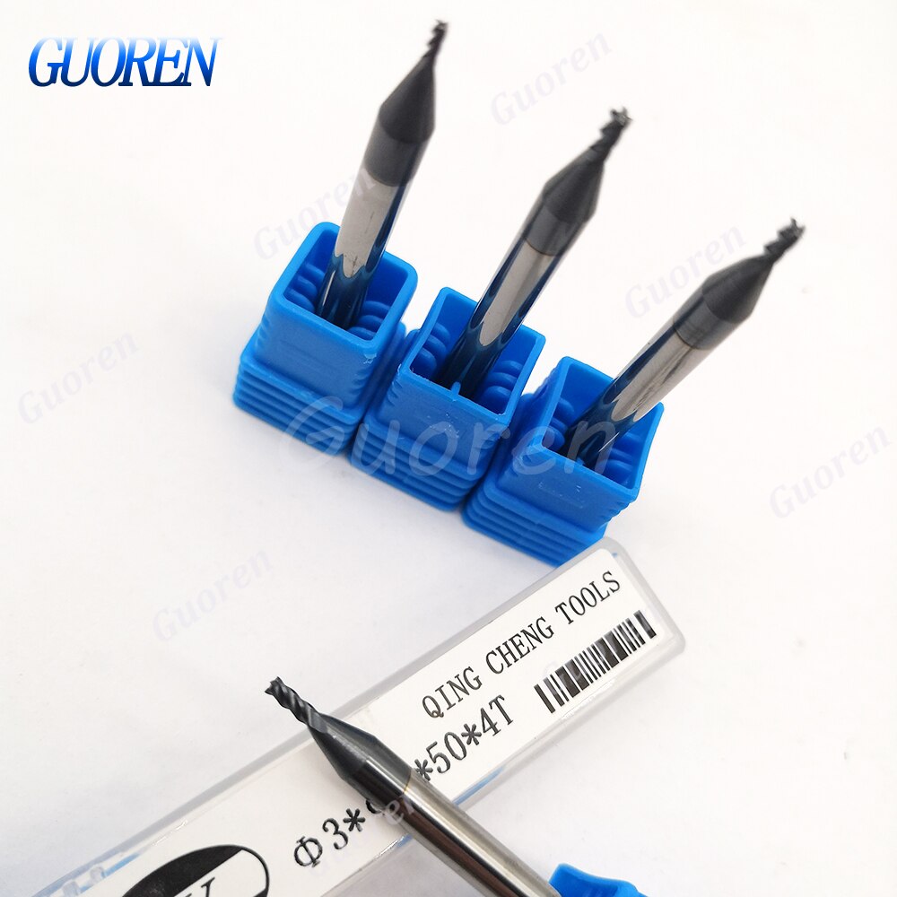 1pcs HRC45 carbide 4 Flute end mill 1mm 1.5mm 2mm 2.5mm 3mm 4mm Alloy endmills cutter Tungsten Steel Milling Cutter
