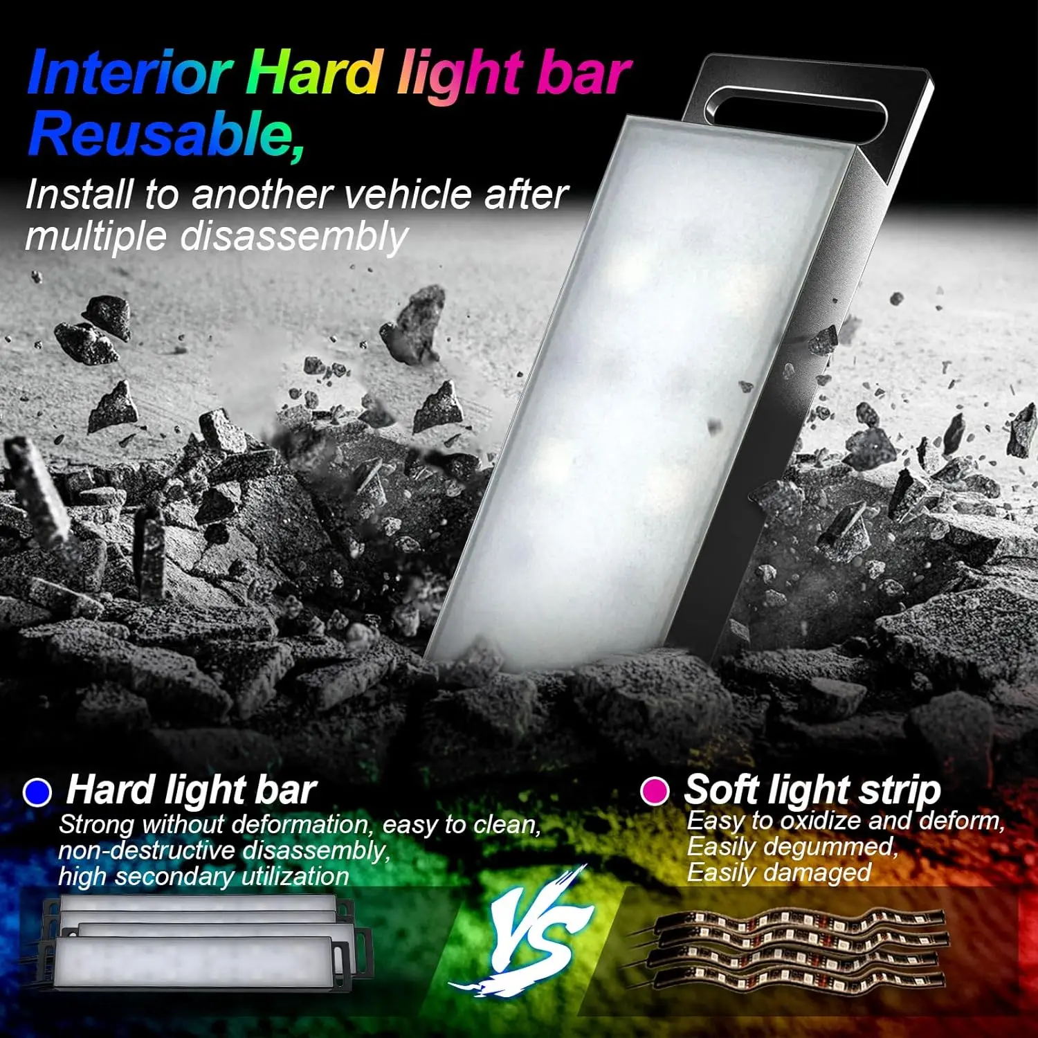 Interior do carro ambiente rgb led luz néon multi-cor sincronização de música dinâmica com controle de aplicativo universal fácil instalação luzes automáticas