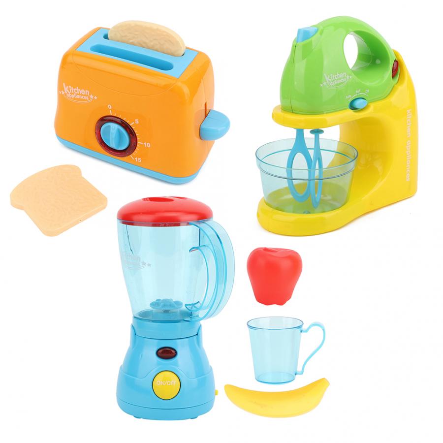 Mini Keuken Speelgoed Kinderen Koken Appliance Elektrische Simulatie Juicer Mixer Brood Machine Poppenhuis Funiture Kids Pretent Play