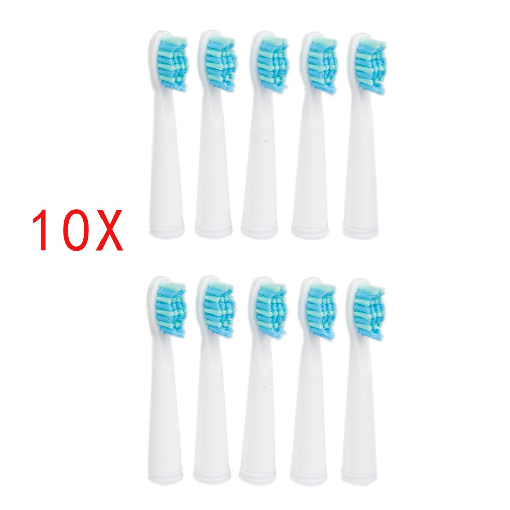 10 stk / sæt seago tandbørstehoved til lansung seago  sg610 sg908 sg917 tandbørste elektrisk udskiftning af tandbørstehoveder: 10 stk hvidblå
