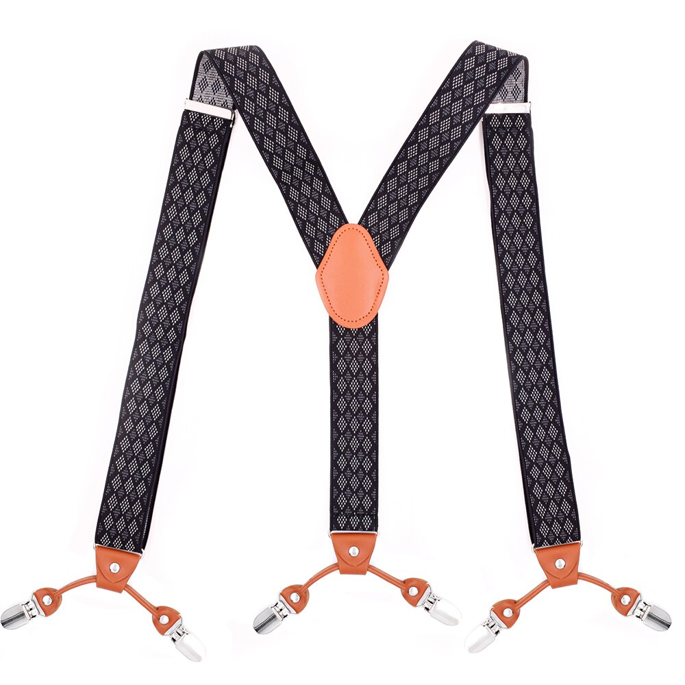 Heavy Duty Big Tall Suspenders for Men Wedding Y-back 3.5cm Wide Adjustable Elastic Trouser Pants Braces Suspensorio Masculino: Style K