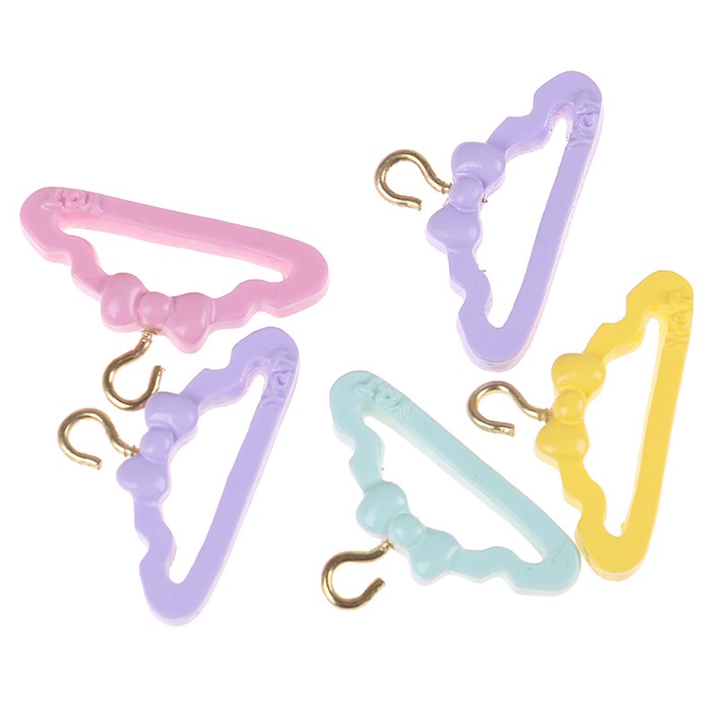 5Pcs/lot Mini 3cm Dollhouse Clothes Hanger Metal Hook for Dolls Dollhouse Decoration Accessories