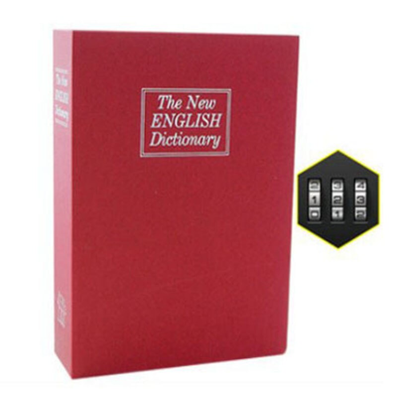 Secret Book Safe Box Simulation Book Storage Box with Lock Bedroom Home Use @M23: Red Password L