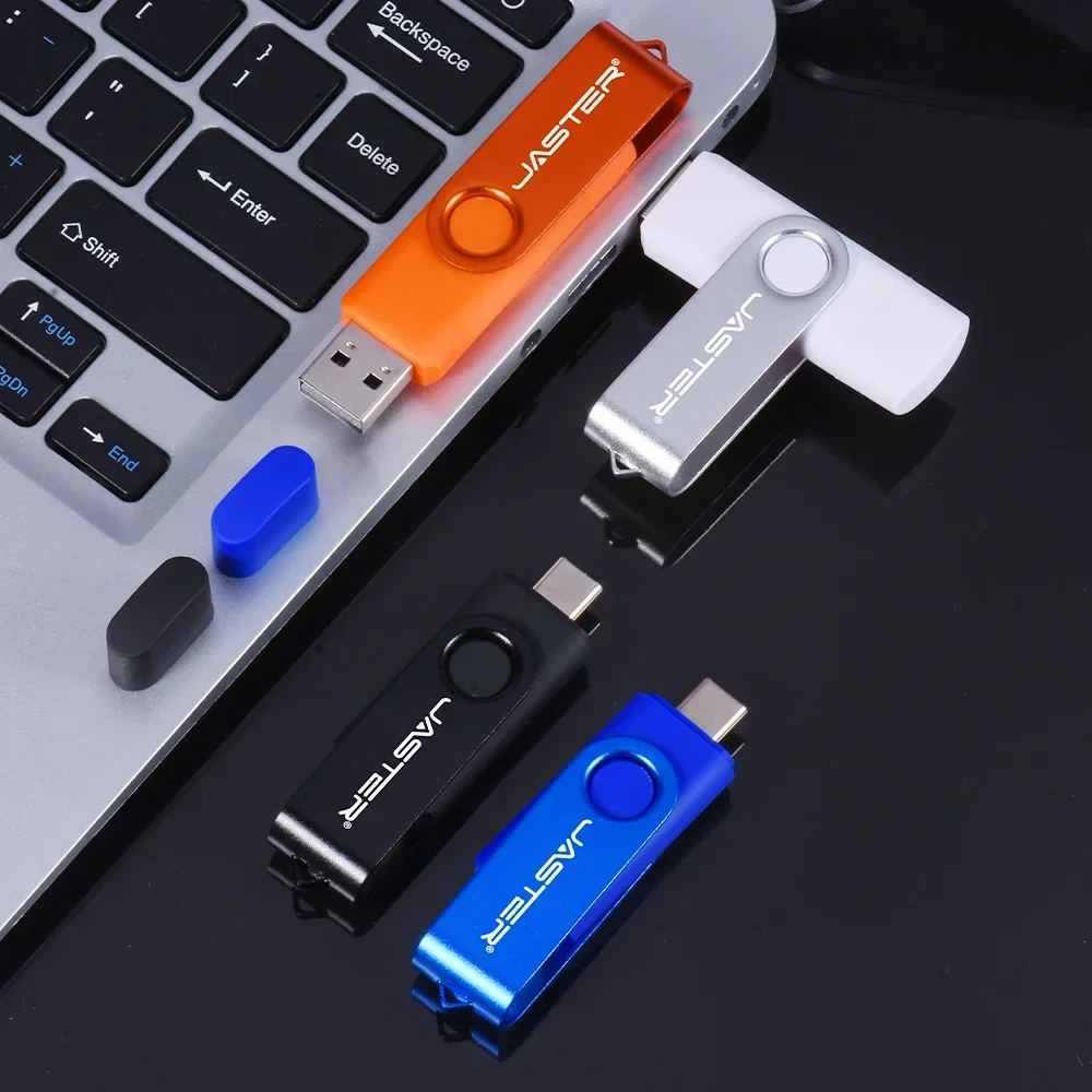 TYPE-C USB-flashdrive 128 GB Gratis sleutelhanger Memory Stick Creatief relatiegeschenk Rode pendrive 64 GB Echte capaciteit U-schijf Blauw 32G