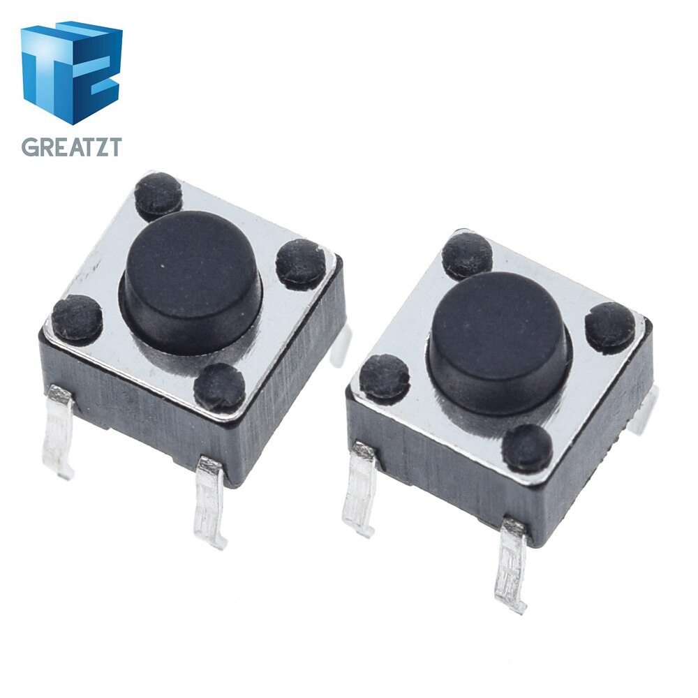 GREATZT 50PCS Tactile Push Button Switch for Arduino 6x6x5mm 6*6*5mm 4PIN