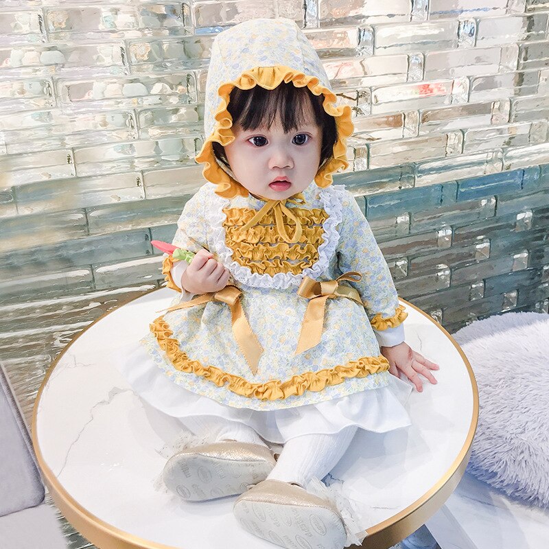 Baby pige lolita kjoler spædbarn prinsesse kjole piger 1st fødselsdag dåb fest kjole toddler boutique – Grandado