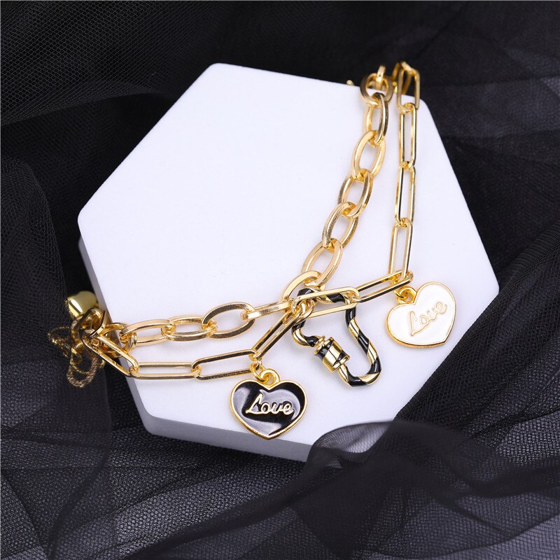 JUYA Neue Charme Armbinde Punk Stil Armreif für Frauen Armbinde Steampunk Schloss klobig Kette Armbänder Fshion Schmuck