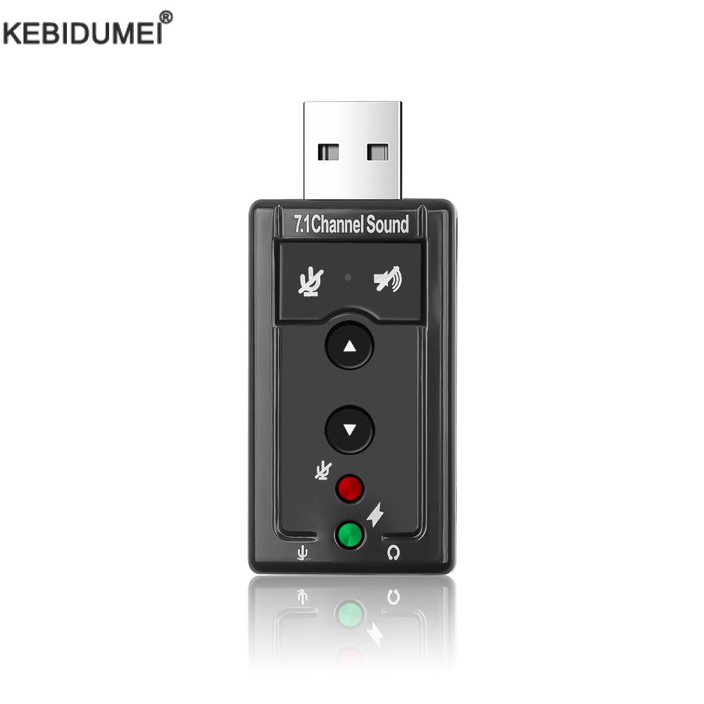 7.1 Channel Sound Card External USB 2.0 Audio Mic Speaker Adapter Microphone Stereo 3.5mm Jack Headset Sound Card For Laptop