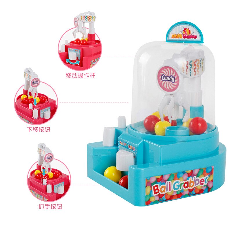 Candy Grabber Catcher Mechanische Arm Kleine Bal Crane Machine Creatieve Handheld Vangst Pop Geen Batterij Mini Speelgoed Machine Uit
