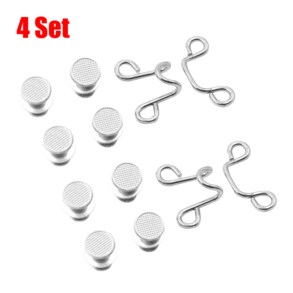 4set Waistband For Pants Disassembly Expansion Skirts Metal Adjustable Jean Button DIY Waist Buckle Extender Set With Hook