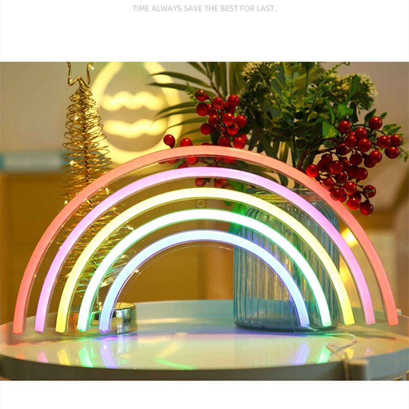 Rainbow Neon Sign Led Regenboog Licht Lamp Voor Bar Decor Regenboog Decor Neon Lamp Muur Decor Kerst Neon Lamp buis