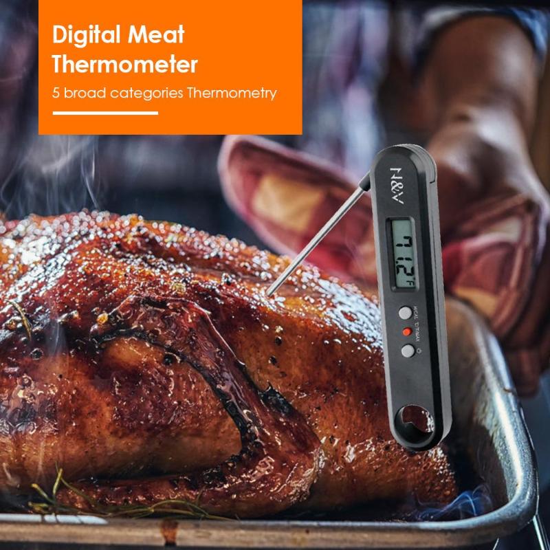 Pieghevole Della Sonda Termometro Digitale In Acciaio Inox Alimentare BARBECUE A Base di Carne Cucina di Cottura Necessari Per La Casa di Rilevamento della Temperatura di Alimentazione