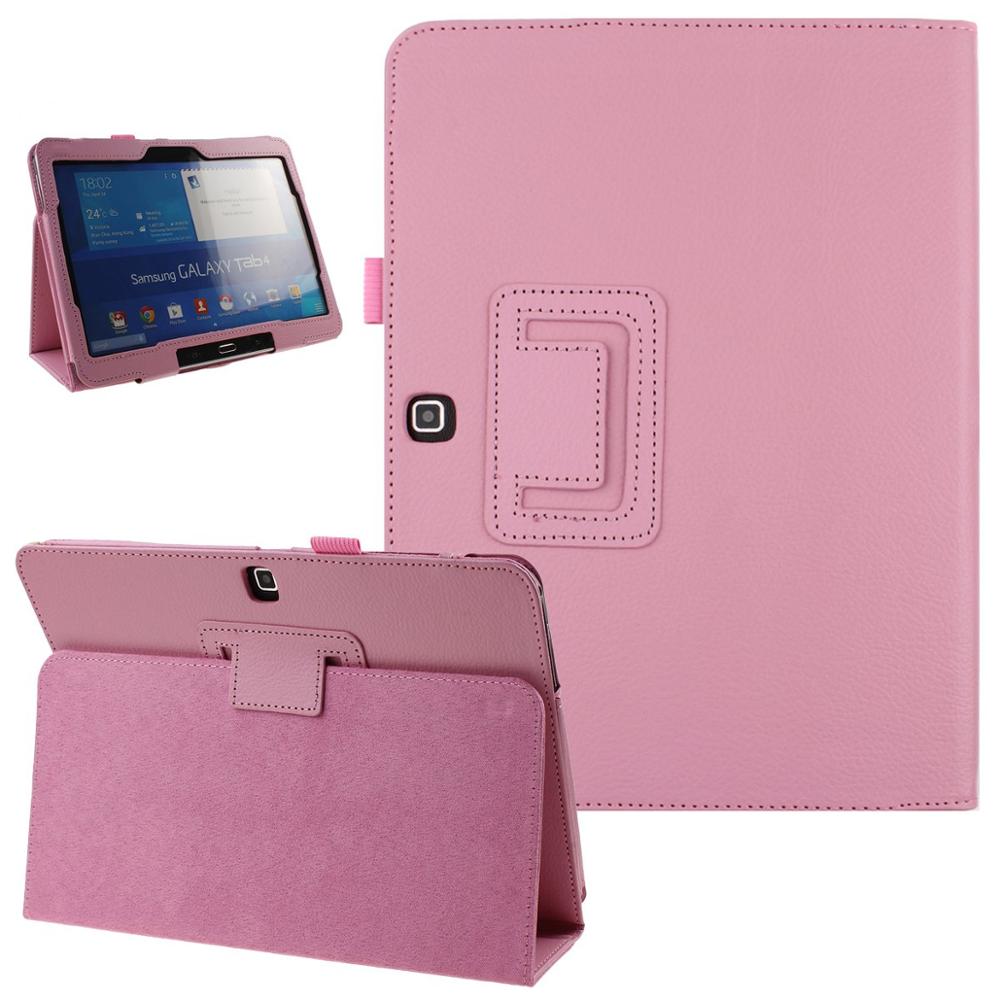 Film Pen Voor Samsung Galaxy Tab 4 10.1 Inch SM-T530 SM-T531 SM-T535 T530 T531 T533 T535 Tablet Case Beugel leather Cover: Pink / Tab 4 10.1 SM-T530