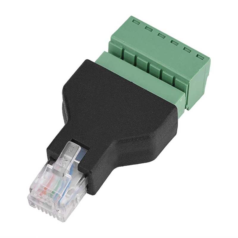 1Pcs Ethernet RJ12 6P6C Male to 6 Pin Screw Terminals Adapter Connector Headphone Jack Adapter Connector Ethernet Male Adapter: Default Title