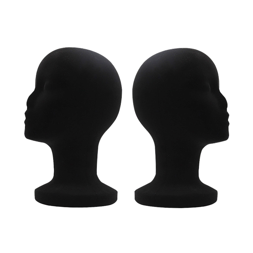 Fashionable Female Foam Head Model Headwear Display Mount Styling Salon Mannequin Cloakroom Optical Shop Mannequin Head: Black