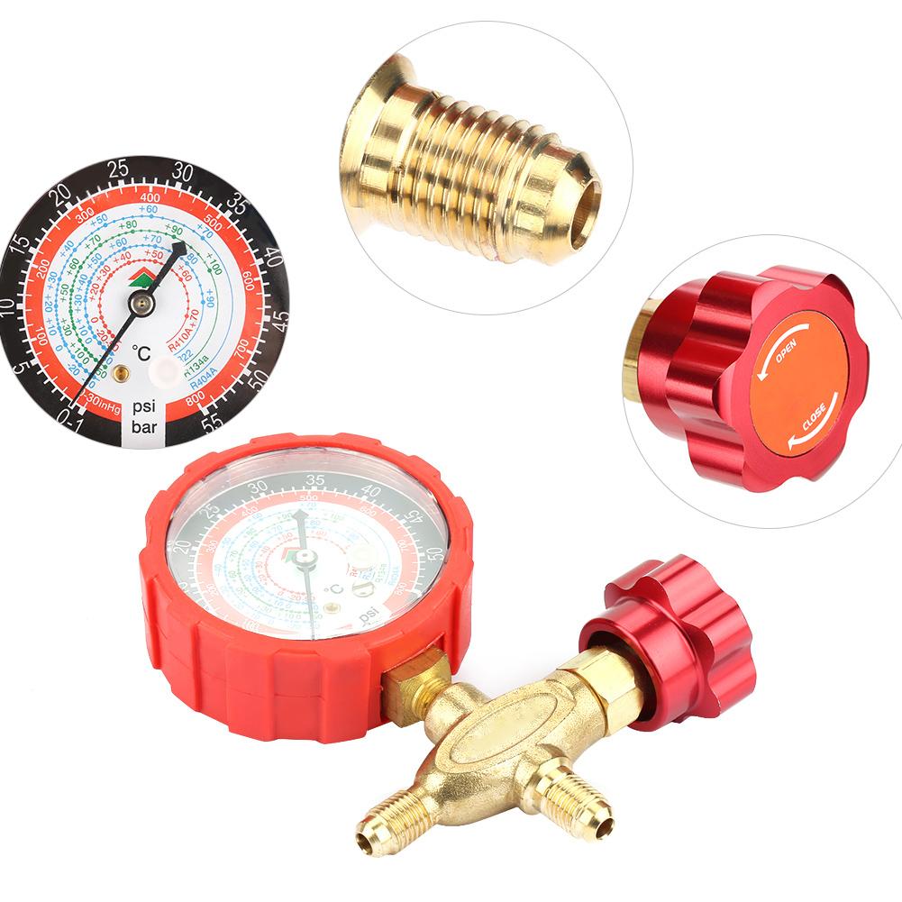 Air Condition Manifold Gauge Manometer& Valve 800psi 55kgf/cm square Fit For R404a R22 R410 R134A Plastic & Metal