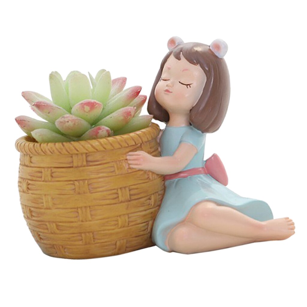 Outdoor Indoor Plant Pots Resin Planter Holder Mini Cactus Flower Container