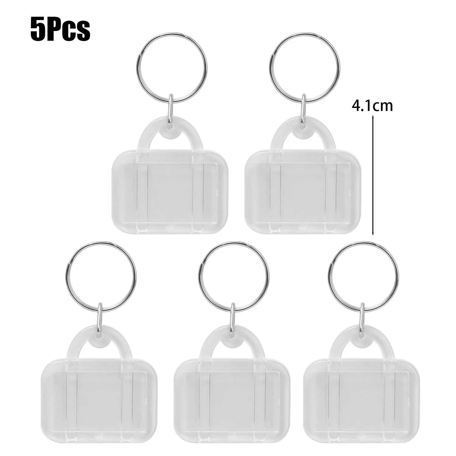 5/10 Stück transparenter Fotorahmen-Schlüsselanhänger, Quasten, schnappen-in, individueller Einsatz, Foto-Acryl-Rohling-Schlüsselanhänger, klarer leerer Bild-Anhänger: Gelb / Weiß