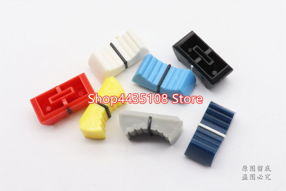 10Pcs Fader Knob Cap Touch Sensitive Slider Ribbed Mixer Desk Switch Knob Cap 8mm