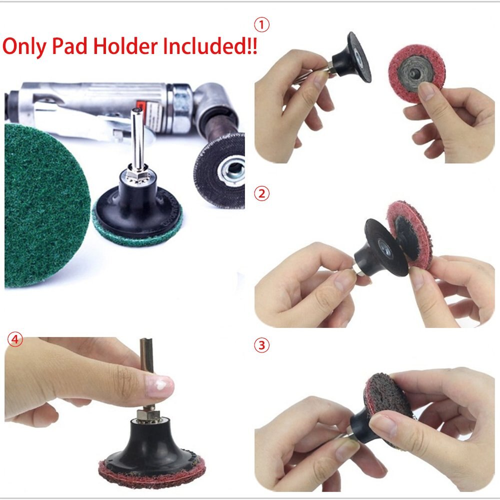 Roloc-almohadilla de respaldo para discos, soporte de disco de lijado rotativo de bloqueo de vástago de 2 pulgadas, 1/4 "y 6mm, adaptador de cambio rápido, 5 piezas