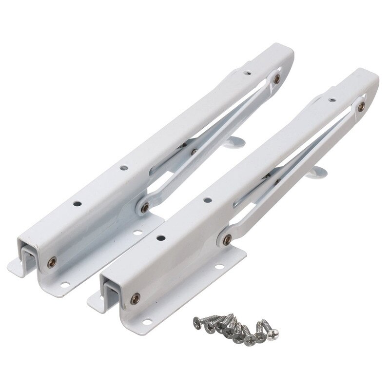 2Pcs Triangular Folding Suporte Suporte Suporte de Prateleira de Dobramento da Tabela Do Banco De Captura de Liberação de Metal Casa