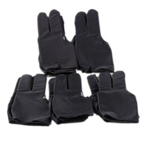 Noir élastique Nylon 3 doigt gants piscine billard jeu queue poignet gant 1 pièces