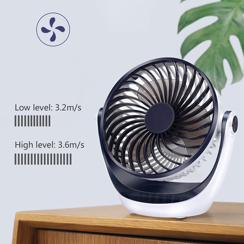 Desk Fan Small Table Fan With Strong Airflow Ultra Quiet Portable Fan Speed Adjustable Head 360°Rotatable Mini Personal Fan For