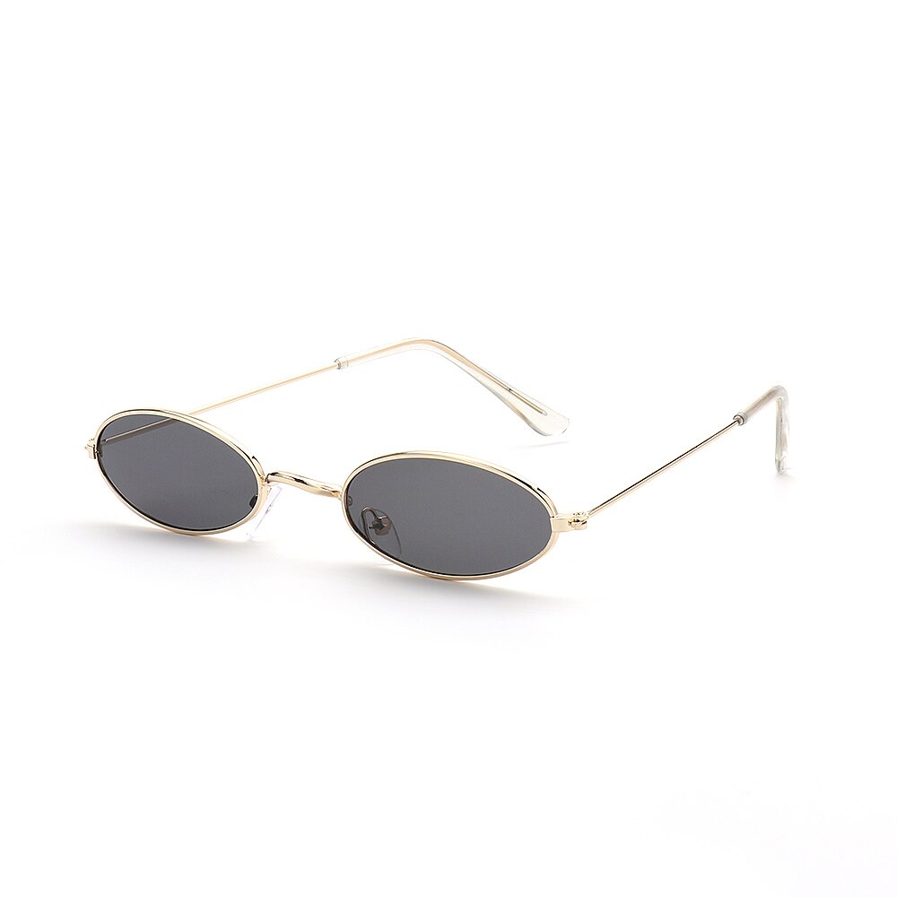 Oval Sunglasses For Women Classic Metal Small Frame Driving Sun Glasses Chain Vintage Shades Summer: JH